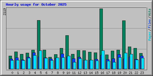 Hourly usage for October 2025